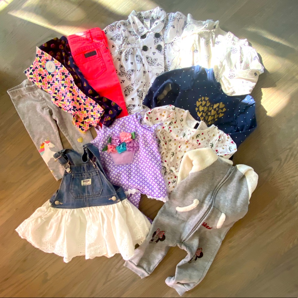 Baby girl 12 mo bundle lot Carter’s Oshkosh 11 pc